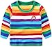 Moon Tree Toddle Boys Rainbow Striped Shirt Cotton Long Sleeve T-Shirts 3T