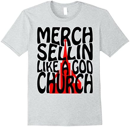 Mens Merch Sellin Like a God Church T-Shirt Large Heather Grey