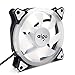 Pack of 3 Aigo Halo LED Ring Fan 120mm 12cm Sleeve Bearing 120mm LED Silent Fan for Computer Cases, CPU Coolers, and Radiators (120mm, Triple Pack White)