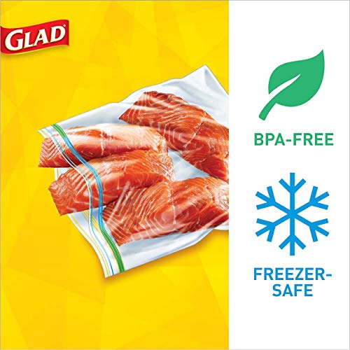 GLAD Zipper Freezer Storage Plastic Bags, Gallon Bags, OntheGo Snack