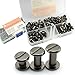 RuiLing 90 Sets Black Chicago Screws Assorted Kit Screw Posts Metal Accessories Nail Rivet Chicago Button for DIY Leather Decoration Bookbinding Slotted Flat Head Stud Screw M5x6/10/12mm
