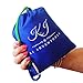 Pocket Blanket Waterproof for Camping, Beach, Hiking, Picnics and More. with Secret Valuables Pocket, Rainhood, 4 Corner Pockets and Corner Loops, and Matching Carabiner. Navy Blue by KJ Adventures.