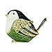 EchoMerx Bird Trinket Box Austrian Crystals Blue Green Gold