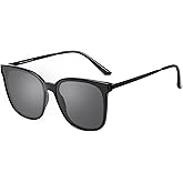 DUCO Oversized Polarized Sunglasses Womens Trendy Mirrored Shades Retro Round Vintage Light Weight UV400 Sun Glasses W016