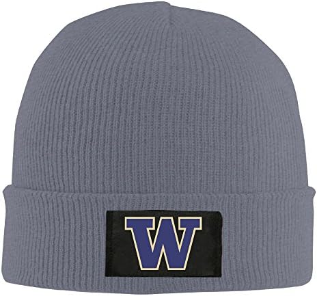SOOSU Unisex University Of W Logo Washington Knit Cap Asphalt