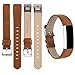 iGK Leather Replacemnt Bands Compatible for Fitbit Alta and Fitbit Alta HR, Genuine Leather Wristbands with Stainless Steel Buckle Brown