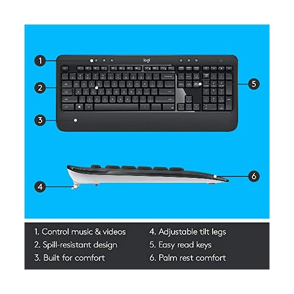 Logitech-MK540-Wireless-Keyboard-and-Mouse-Combo-for-Windows-24-GHz-Wireless-with-Unifying-USB-Receiver-Wireless-Mouse-Multimedia-Hot-Keys-3-Year-Battery-Life-PCLaptop-UK-QWERTY-Layout-Black Logitech MK540 Advanced Wireless Keyboard and Mouse Combo for Windows, 2.4 GHz Unifying USB-Receiver, Multimedia Hotkeys…