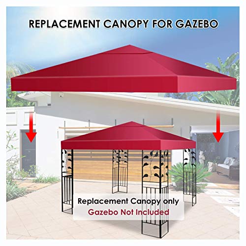 Canopy & Gazebo, 10' x 10' 1-Tier or 2-Tier 3 Colors Patio Canopy Top Replacement Cover, 2 Tier Green - Thumbnail 2