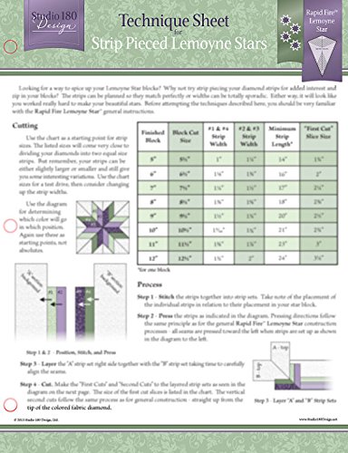 Studio 180 Design Technique Sheet - for Strip Pieced Lemoyne Stars Quilting