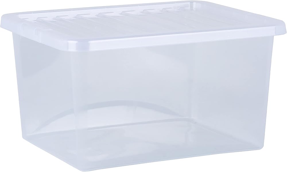 Wham Pack 5 Crystal 37L Box and Lid Storage Containers UK Made