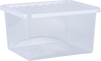 Wham Pack 5 Crystal 37L Box and Lid Storage Containers UK Made