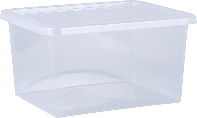 Wham Pack 5 Crystal 37L Box and Lid Storage Containers UK Made