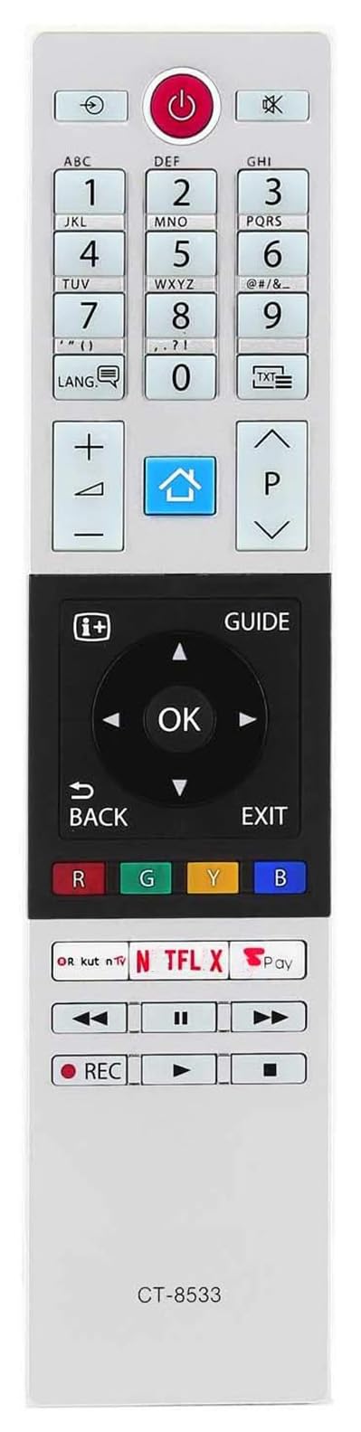 CT-8533 CT8533 Universal Remote Control Compatible for Toshiba 32D2863DB 40L2863DB 32W2863DB 32D3863DB 40L3863DB 32W3863DB 32W3864DB LCD TV Controller