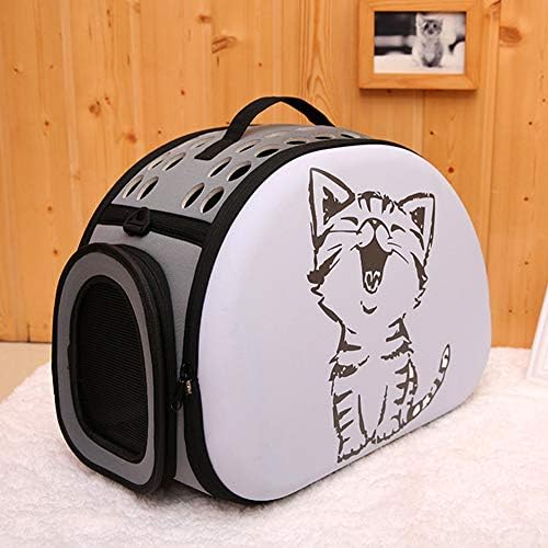 NANAD Pet Carrier Waterproof Fabric Padded Soft Sided Airline Approved Portable Collapsible Mesh Breathable for Small Puppy Dogs Cats Travel Bag with Widen shoulder strap(Light Gray)