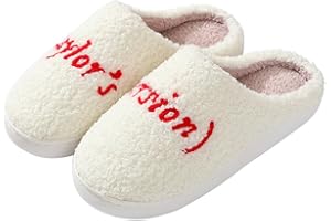 V OPXIN Cartoon Slippers for Womens Mens Cute Slippers Cozy Plush Warm Slip-on House Shoes for Indoor and Outdoor Meet Me at Midnight Strawberry Mushroom Evil Eyes Love Heart Slippers Valentine's Day Gifts