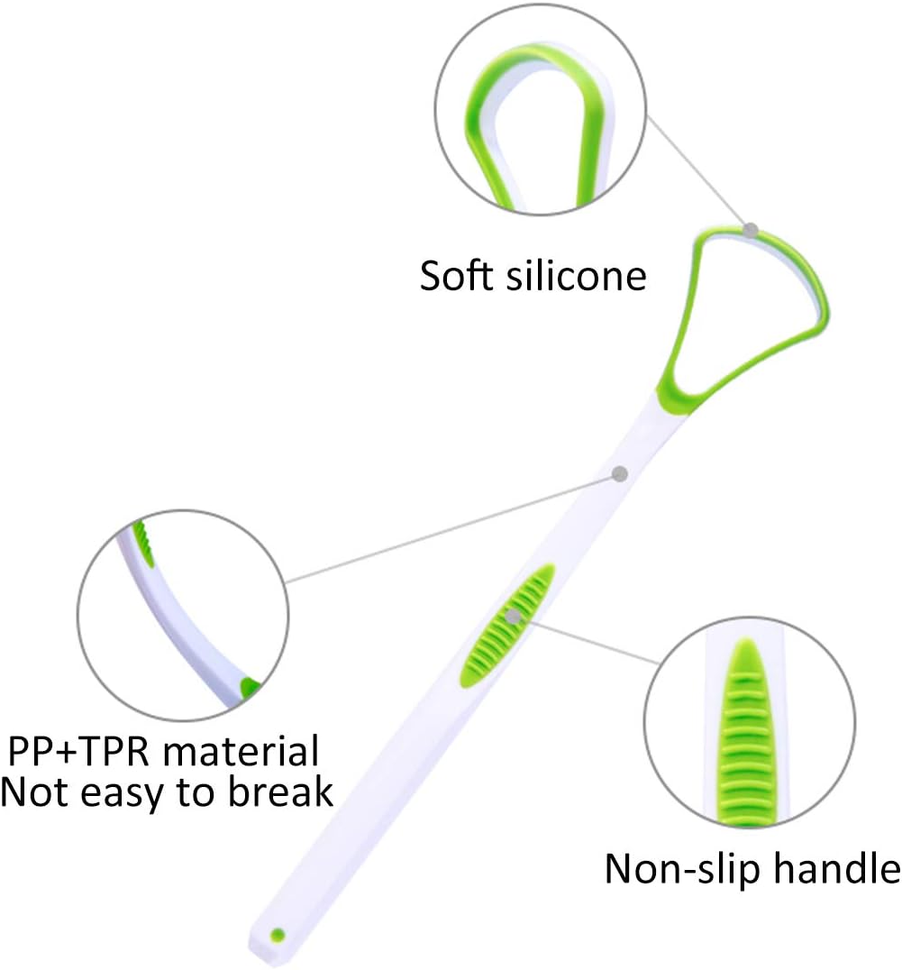 5Pcs Tongue Scraper Cleaner ZSWQ-Tongue Scraper Tongue Brush,Portable Tongue Scraping Brush Scrubber Dental Tools for Healthy Oral Care Mouth Hygiene - Convenient & Safe - Image 4