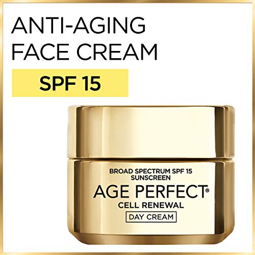 L'Oreal Paris Skincare Age Perfect Cell Renewal Skin Renewing Day Cream with SPF 15, Face Moisturizer with Salicylic Acid to Stimulate Surface Cell Turnover for Visibly Radiant & Vibrant Skin, 1.7 oz