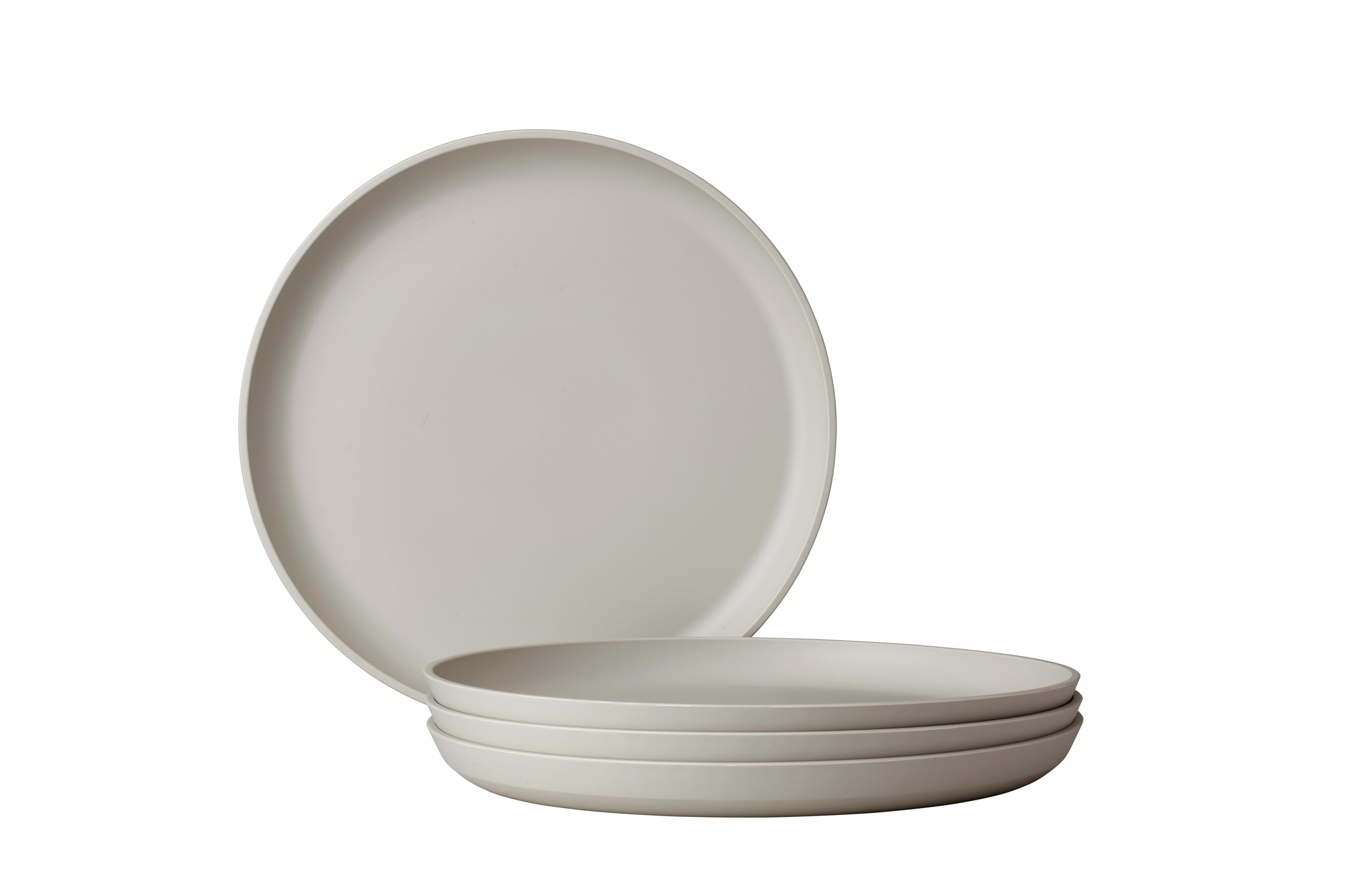 Mepal - Breakfast plate 4 pieces Silueta - Dishwasher & microwave resistant - Plastic plates - Dinner plates - Tableware - 23 cm - Nordic white
