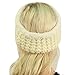 Winter CC Sherpa Polar Fleece Lined Thick Knit Headband Headwrap Hat Cap Ivory