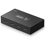 UGREEN USB 2.0 Sharing Switch 4 Port USB Peripheral Switcher Adapter Box Hub 4 PCs Share 1 USB Device for Printer Scanner with 4 Pack USB 2.0 Male Cable