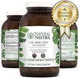 Natural Nutra Calcium Magnesium Zinc with D3, 1000/500/25 Mg, 250 Tablets