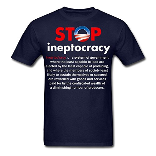 ZEKO Custom Design Men's Stop Obama S Ineptocracy T-Shirts Navy (S, Blue)