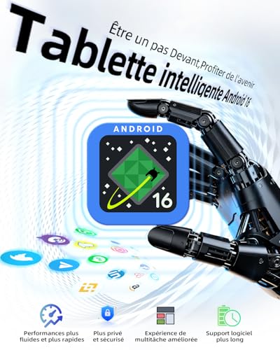Tablette 12 Pouces avec clavier｜ Android 16 avec Gemini AI｜ 36GB RAM + 256GB ROM (2TB TF)｜2000*1200 Écran HD 90Hz｜ Octa-core Unisoc T7250｜ Caméra 8MP+20MP｜ Face ID｜ Widevine L1｜ 9000mAh｜ GPS (Gris)