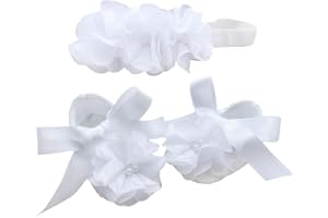 Bow Dream Baby Girl's Baptism Christening Shoes White Lace Reinstones Flowers