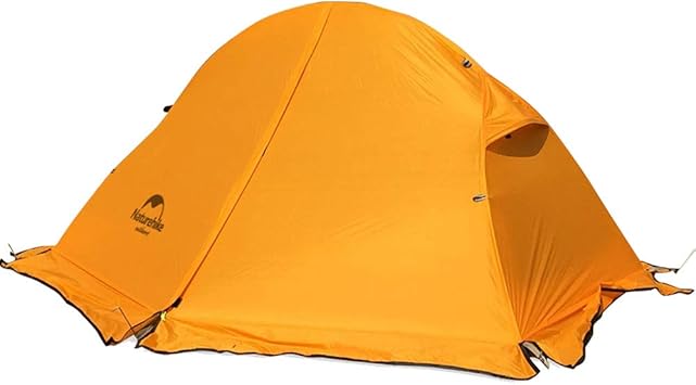 Amazon 1人用本格ダブルウォールテント 正規品 ワンタッチテント テント アウトドア キャンピング キャンプ レジャー ツーリング 超軽量 d防水シリカゲル生地 Naturehike ネイチャーハイク オレンジ スカート付き Naturehike テント本体