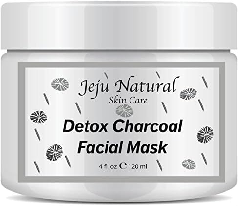 Active Charcoal Cream Mask - Jeju Naturals - 4 oz - For Deep Cleansing & Exfoliation, Pore Minimizer & Reduces Wrinkles