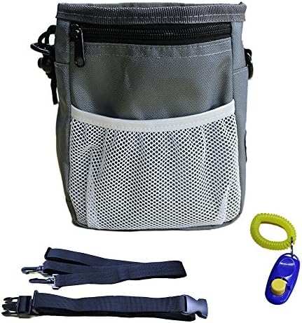 Kimol Dog Training Pouch and Clicker with Poop Bag Holders and Belts for Puppy Treats and Toys
