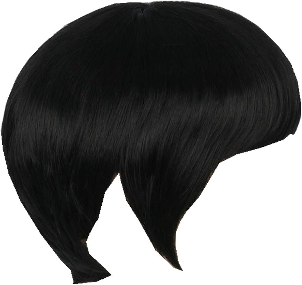 Topcosplay Mens Wig Black Short Spock Cosplay Costume Wig