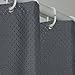 Eforcurtain Modern Fashion Waffle Jacquard Bathroom Curtain Waterproof Stall Extra Long 54 x 78 Inch, Durable Polyester Solid Charcoal Shower Curtain with 8 Grommets for Men and Boys