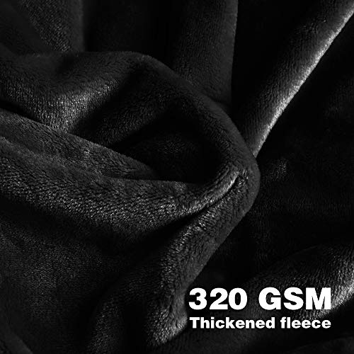 Edow FlannelÂ Throw Blanket, Soft Plush Lightweight Nap Throw Blanket for Couch, Sofa, Bed, Travel. (Black, Throw(40"x60"))