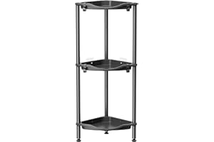 Lifewit Floor Standing Shower Caddy Corner, 3 Tier Plastic Shower Stand Rack with Adjustable Feet and Hooks, Rustproof Bathro