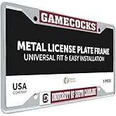 Desert Cactus University of South Carolina Gamecocks USC Cocky Car Accessories Metal License Plate Frame and Tag Holder for Front or Rear of Car (Mascot)