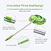 GES Car Wash Mop Mitt Kits with Long Handle, 3 in 1 Chenille Microfiber Car Wash Brush with Drying Squeegee Sponge, Car Cleaning Tools 180 Degree Rotation for Washing Car, RV, Truck