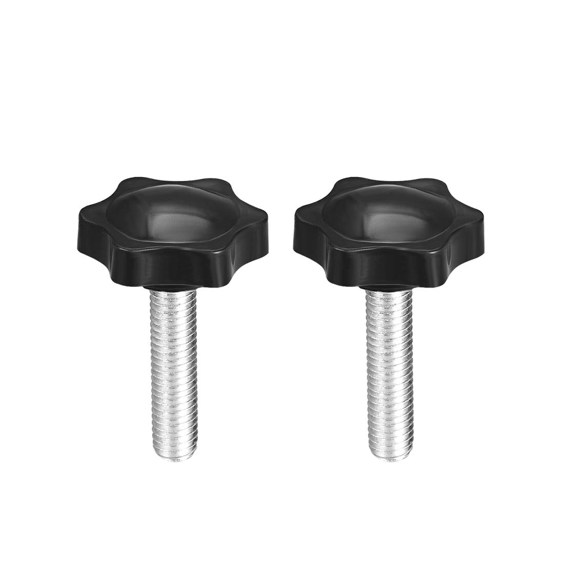 uxcell Clamping Screw Knob, 38mm Dia Plum Hex Shaped Grips Star Knob M8 x 35mm Male Thread, 2pcs