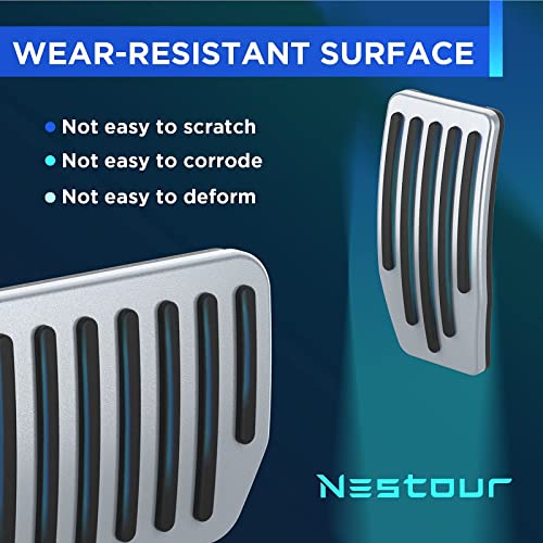 Nestour Tesla Model 3 Y Foot Pedal Pad Replacement, Auto Aluminum Pedal