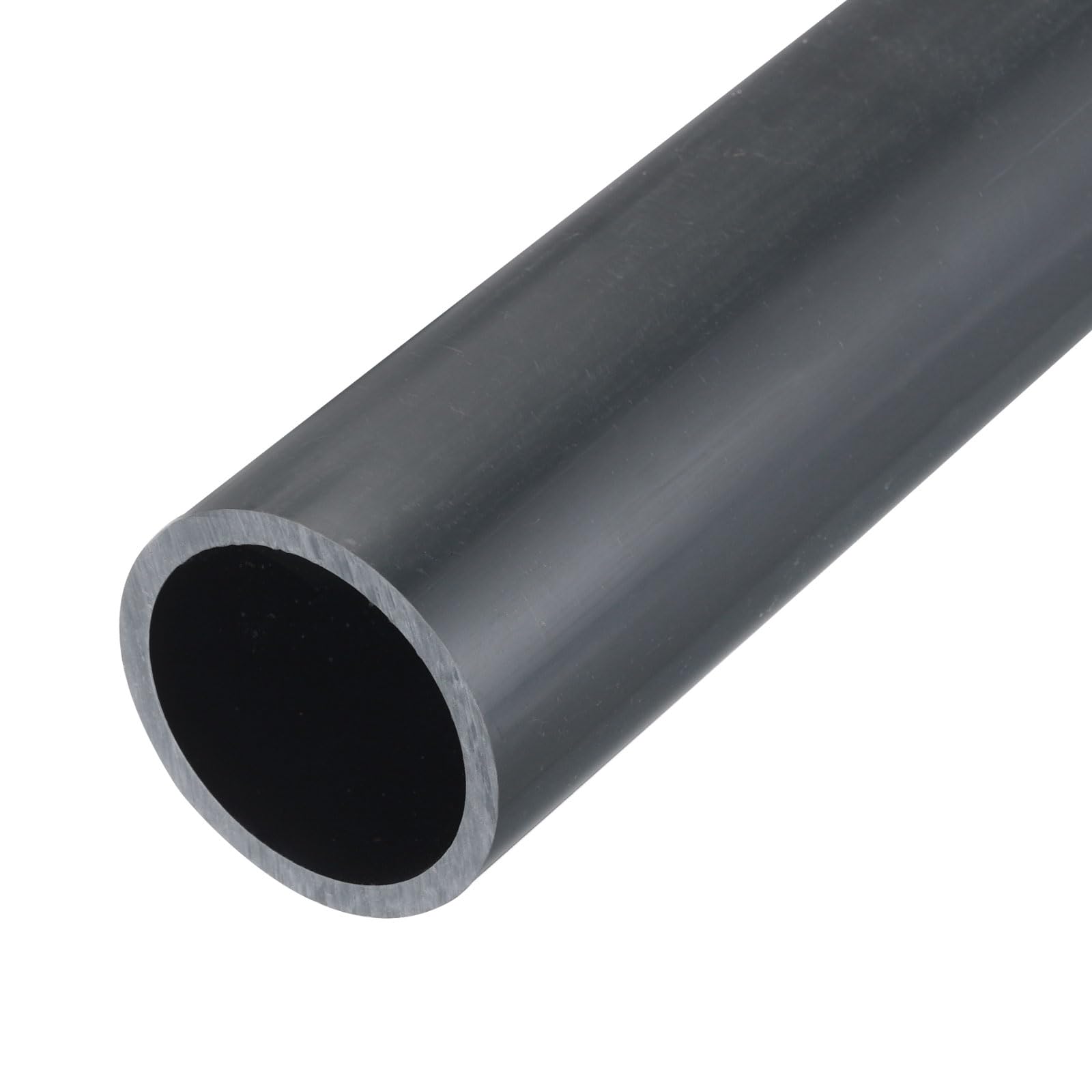 Photo 1 of MECCANIXITY 1.9 Inch PVC Rigid Tube Round Pipe Hardware Tubing 40.6mm ID 48mm OD 350mm Dark Grey High Impact for Water Pipe Cable Sleeve