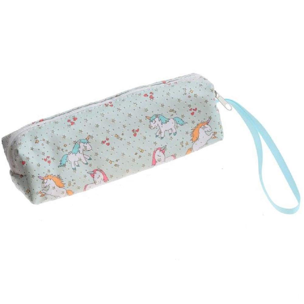 Magical Unicorn Pencil Case Barrel Make Up Purse Wallet Uni Travel Stationery Kit for Girls Kids Cosplay Party Loot Goody Bag Decorative Fancy Dress Costume Birthday (Pistachio Green)