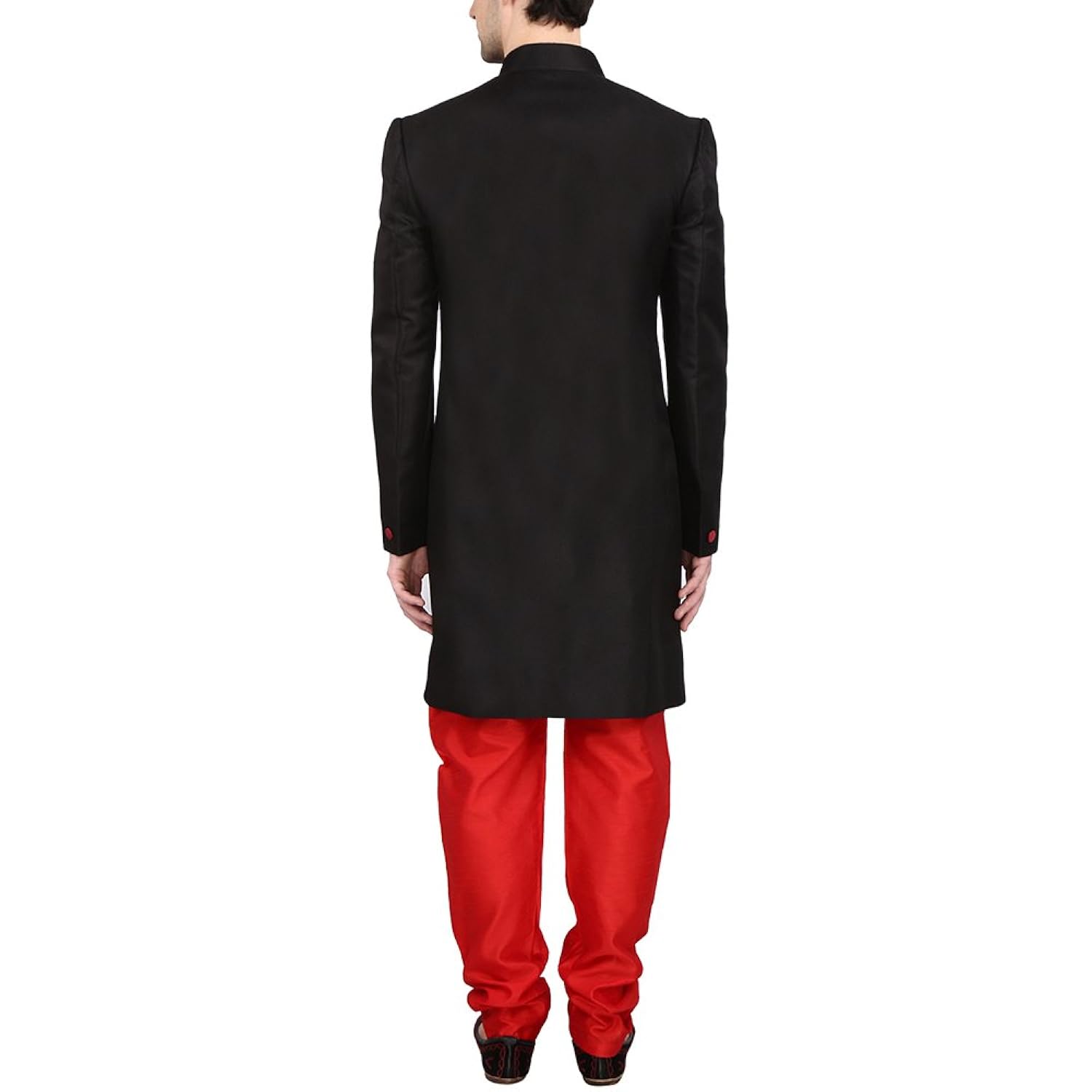 indian attire men's blended soft jute indo-western sherwani with churidar