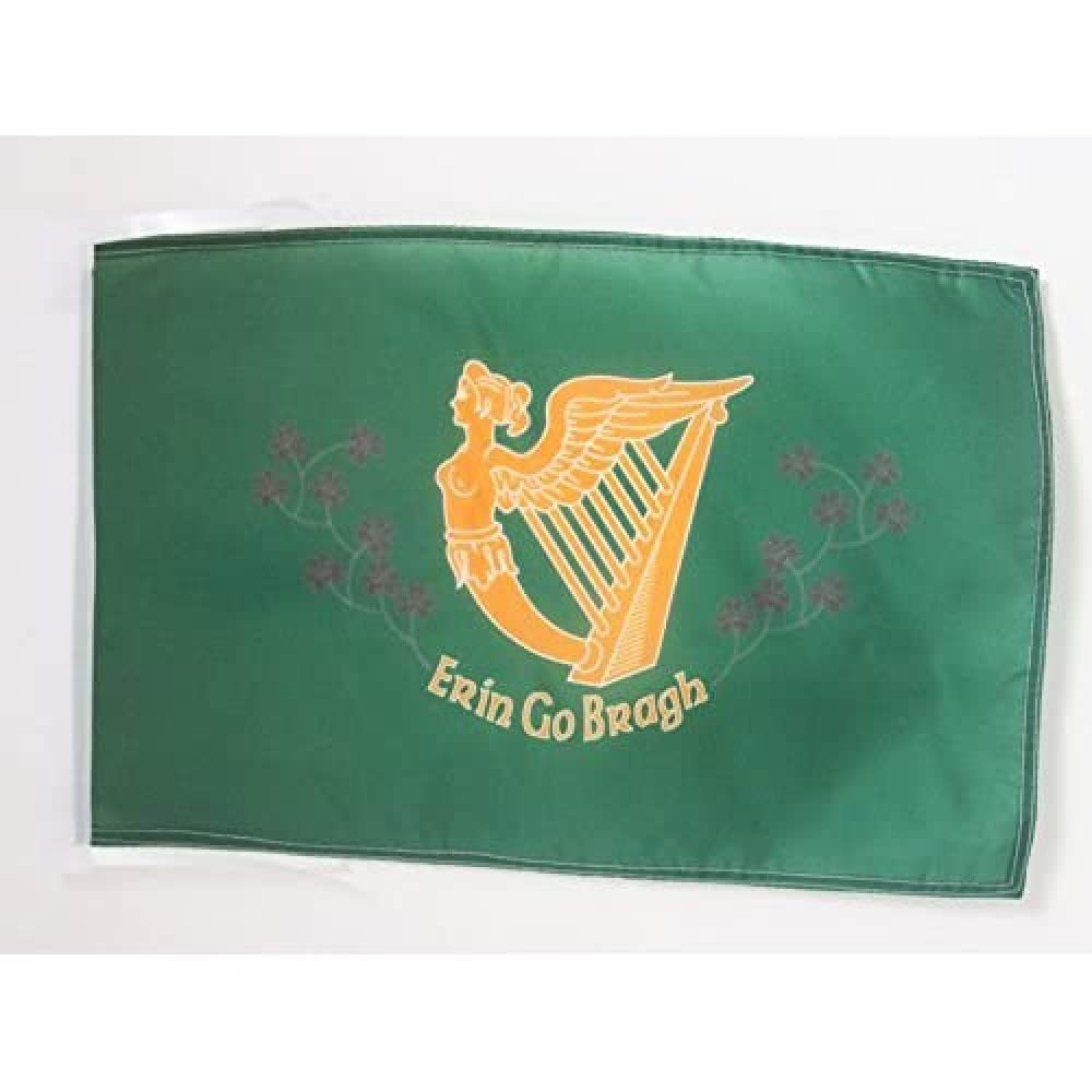 AZ FLAG - Ireland Erin Go Bragh Flag - 18'' x 12'' - 100% Polyester Irish Erin go Braugh Small Banner with Two Cords - Fade Resistant - Vivid Colors - 18x12 in - 45x30 Cm