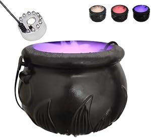 unbanded Home Decoration Fogger Mist Maker Colored Light with Splash Guard, Zinc Alloy Ultrasonic Atomizer, 12 LED Red/Blue/Yellow/Mixed Colors Changing, Air Humidifier Fog Machine