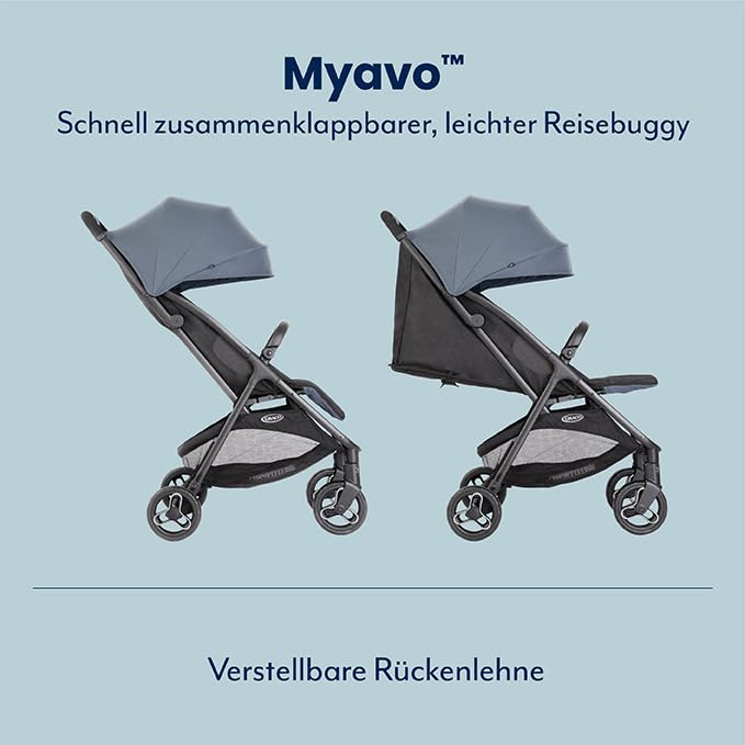 Graco Myavo™ Reisebuggy, ab Geburt bis ca. 4 Jahre, blau, Stormy 4