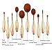 Oval Makeup Brush Set 10 Piece Fashionable Super Soft Rose Gold Toothbrush Make Up Cosmetic Face Powder Foundation Contour Concealer BB Cream Eye shadow Eyeliner Lip Brushes Set Kit with Gift Box