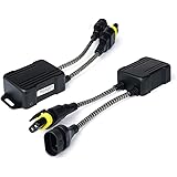 Xprite LED Anti-Flicker Harness Canbus Headlight Bulbs Flickering Resistor Decoder Error Free Conversion Kit for 9005, H10, 9