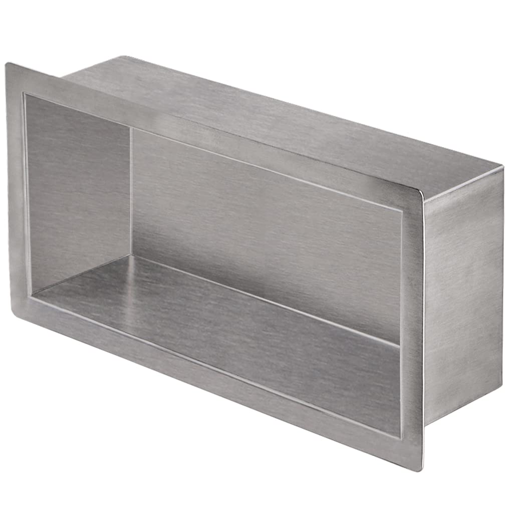 Skelang Shower Niche 304 Stainless Steel, Recessed Shower Shelf, 30 x 15 cm Insert Bathroom Storage for Shampoo, Soap, Toiletries (Brushed Finish)
