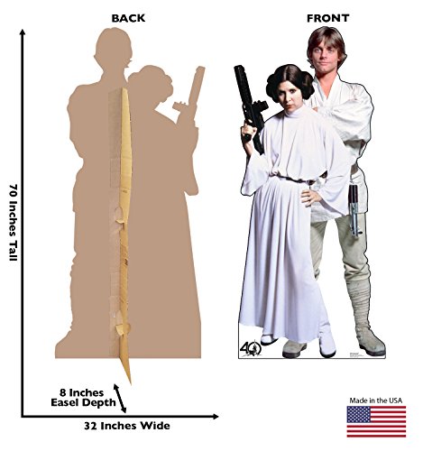 Advanced Graphics Luke & Leia Life Size Cardboard Cutout Standup - Star Wars 40th Anniversary - Thumbnail 2