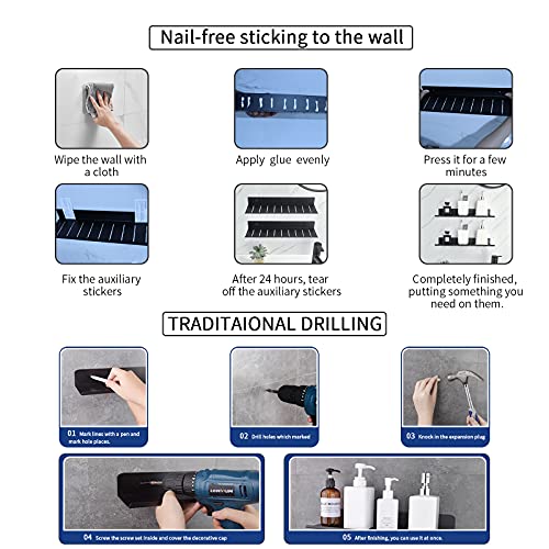 Aluminum Bathroom Shelf, Floating Shelves, Wall Shelf, Wall Mounted